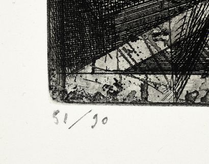 Erik DESMAZIERES (né 1948) Chaos, 1989. 

Eau-forte en noir sur papier. 

Titrée,...