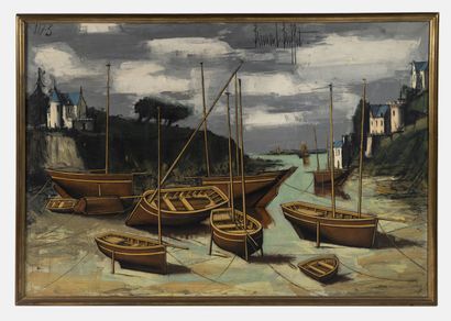 Bernard BUFFET (1928-1999) Boats at low tide, Saint Briac, 1973

Oil on canvas signed...