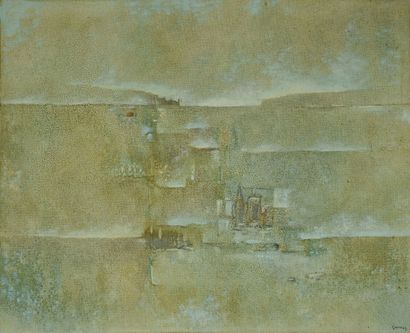 Abdelkader GUERMAZ (1919-1996) Clair Matin. 

Oil on canvas signed lower right, countersigned,...