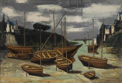 Bernard BUFFET (1928-1999) Boats at low tide, Saint Briac, 1973

Oil on canvas signed...