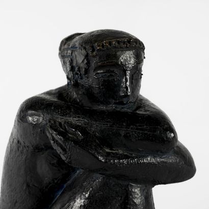 ANTONIUCCI VOLTI (1915-1989) Souvenir. 

Bronze with a black patina shaded in blue....