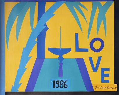 Yves SAINT-LAURENT, d'après Love, 1986. 

Impression offset en couleurs.

53.5 cm...