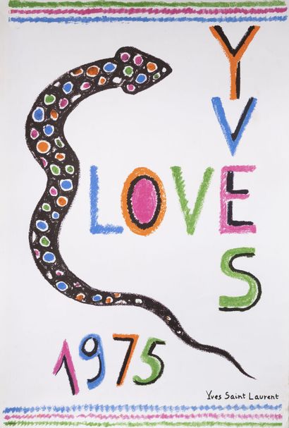 Yves SAINT-LAURENT, d'après Love, 1975. 

Lithographie en couleurs.

58 x 39 cm....