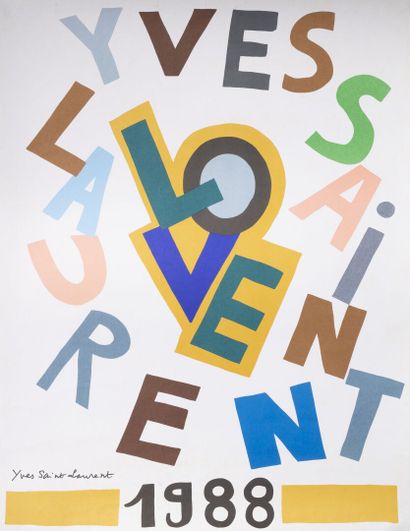 Yves SAINT-LAURENT, d'après Love, 1988. 

Impression offset en couleurs.

60 x 46...
