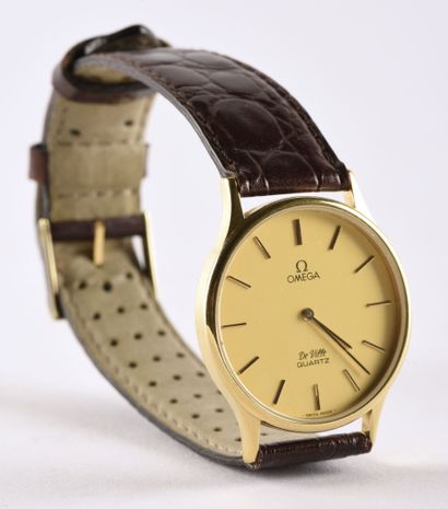 OMEGA "De Ville" ref. 1910130.1 vers 1980 Élégante montre bracelet en métal plaqué,...