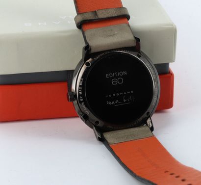 JUNGHANS Mega "Max Bill" ref.58/4100.02 vers 2021 Steel bracelet watch with black...