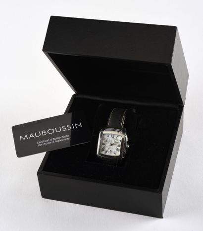 MAUBOUSSIN "Délicieuse" circa 2000.

Steel wristwatch, large tonneau case with two...