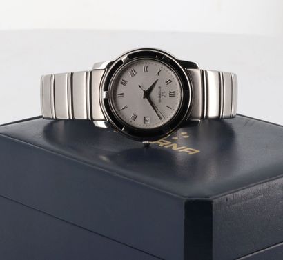 ETERNA "Galaxis" ref. 3106-41s vers 2000 Extra-flat stainless steel wristwatch, round...
