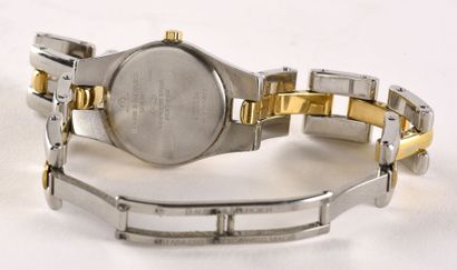BAUME et MERCIER "Linéa" vers 1990 Montre bracelet de dame en acier et métal plaqué,...