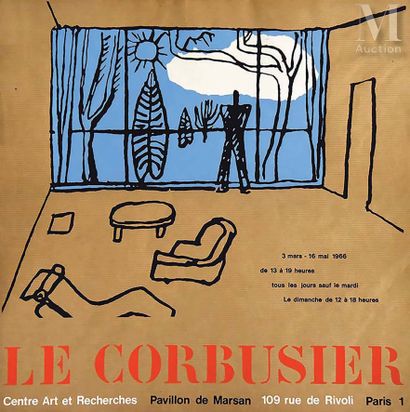  Le Corbusier Centre Art et Recherche Pavillon de Marsan Paris Sérigraphie Le Corbusier... Gazette Drouot