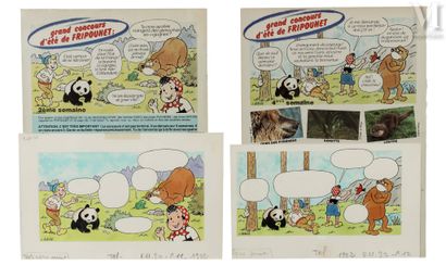 DUBOIS, Claude (1934-2022) Série Sylvain & Sylvette - Ensemble de 6 dessins originaux...