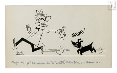 DUBOIS, Claude (1934-2022) SPA / Chien - Original cartoon published in the daily...