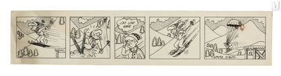 DUBOIS, Claude (1934-2022) Neige/Ski - Original humorous strip in 5 boxes published...