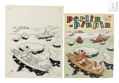 DUBOIS, Claude (1934-2022) Groenland / Banquise - Original cover of the periodical...
