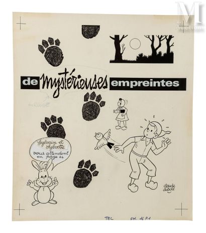 DUBOIS, Claude (1934-2022) Sylvain & Sylvette - Original cover of Fripounet magazine...