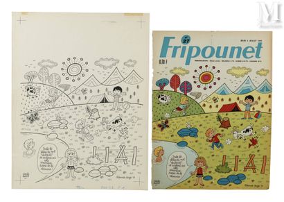 DUBOIS, Claude (1934-2022) Eté / Montagne - Original cover and games from Fripounet...