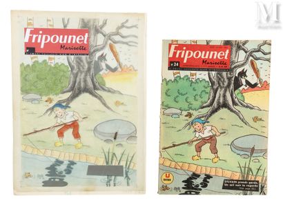 DUBOIS, Claude (1934-2022) Sylvain & Sylvette - Set of 4 pieces: Original cover of...