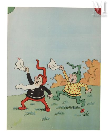 CUVILLIER, Maurice Octave Lucien (1897-1957) Couverture d’un magazine " Perlin et...