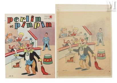 CUVILLIER, Maurice Octave Lucien (1897-1957) Original cover of the periodical "Perlin...