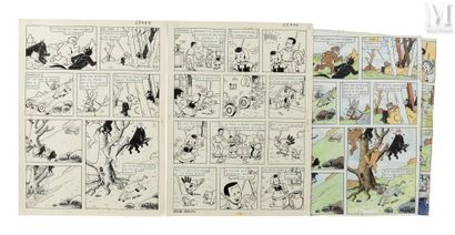 DUBOIS, Claude (1934-2022) Set of 2 original plates following each other from pages...