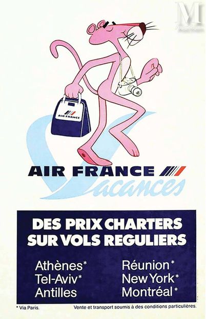 null Air France Vacances ( Panthère Rose ) Pink Panther Rare Air France Vacances...