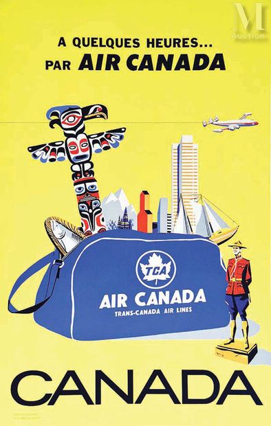 null Air Canada A quelques heures Canada affiche en rérigraphie / Poster in sérigraph...