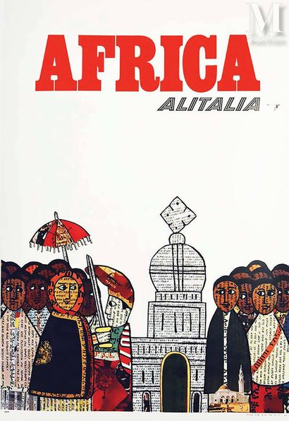 null HIELSCER HARTMUT Africa Alitalia Signée au feutre par Hartmut Hielscer Africa...