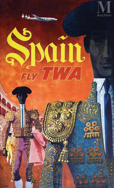 null KLEIN DAVID Spain Fly TWA Toreadors à La Plaza de Torros de Madrid Spain Fly...