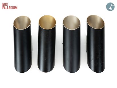 null From the Palladium Bus



TOM DIXON

Set of 4 cylindrical sconces, black lacquered...