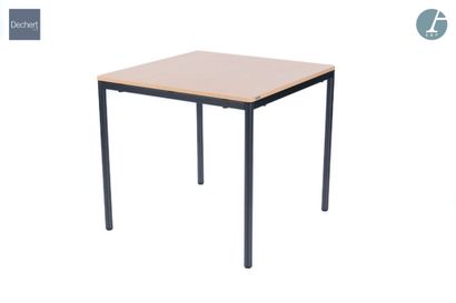 null WIESNER HAGER Publisher

Square table, black lacquered metal frame and top covered...