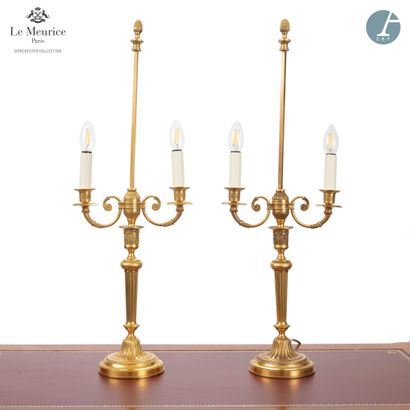 null From the Hotel Le Meurice - Room 422

Pair of gilt bronze torches, electrically...