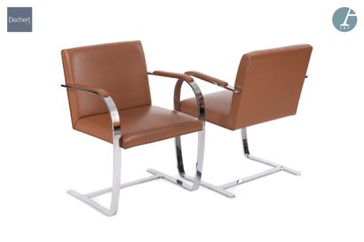 null Mies Van der ROHE Designer (1886-1969) KNOLL Publisher

Pair of armchairs model...