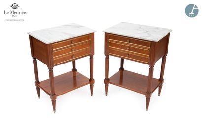 null From the Hotel Le Meurice - Room 417

Pair of bedside tables, in natural wood...