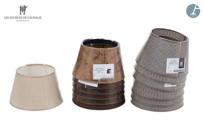 null From Sources de Caudalie (Grange à Bateaux)
Lot of six lampshades in aged leather...