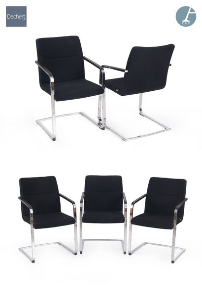 null WIESNER HAGER Publisher

Set of five office chairs, chrome-plated metal cantilever,...