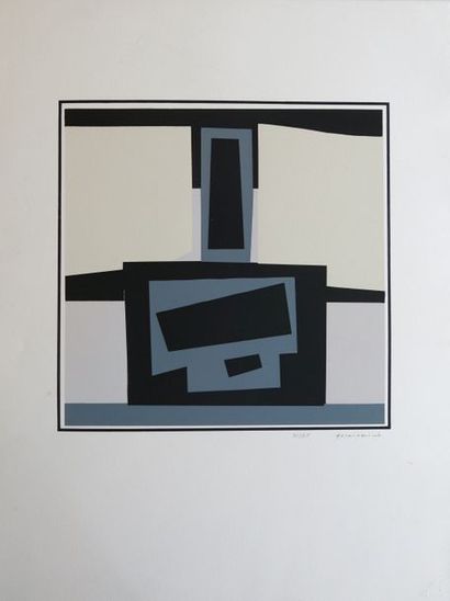 Bernard MANDEVILLE (1921-2000) "Composition",
 Sérigraphie,
 Signée en bas à droite...
