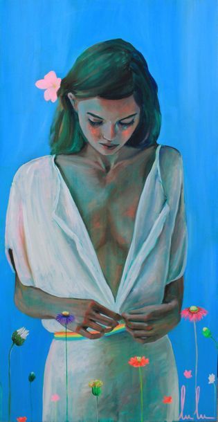 LULU (née en 1977) CASSANDRE - 2020 - Oil on canvas - 140 X 70 cm