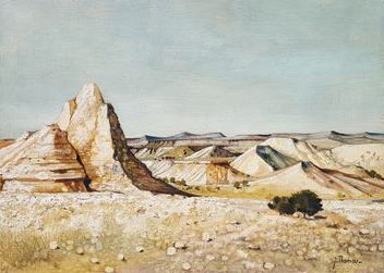 Jean THOMAS (1923-2019) Espagne - Entrée du désert de Tabernas, huile sur toile,...