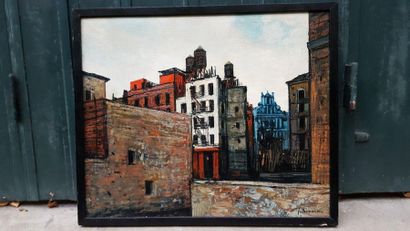 Jean THOMAS (1923-2019) New York - Cour entre West Broadway et Greene Street (depuis...