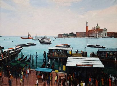 Jean THOMAS (1923-2019) Venice - San Giorgio Maggiore & the San Marco Basin from...