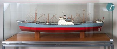 Importante Maquette Exceptional model of the ship Ariana under glass and metal showcase,...