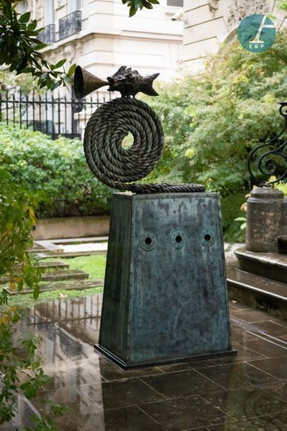 Richard TEXIER (1955 - ) Richard TEXIER (1955 - ) 
La spirale de l annonce, 
Sculpture...