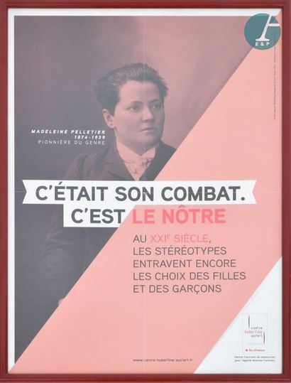 En provenance du siège de la Région Île-de-France Set of four framed pieces: 

Poster...