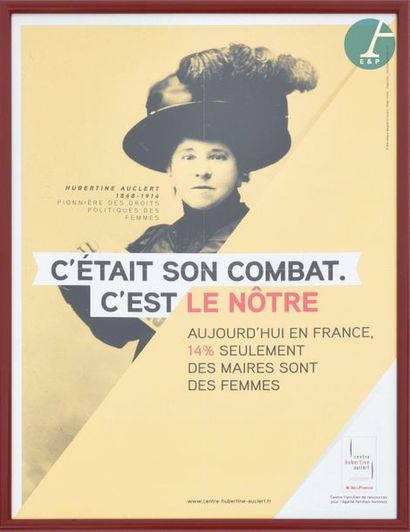 En provenance du siège de la Région Île-de-France Set of four framed pieces: 

Poster...