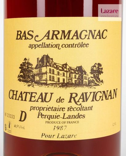 null BAS ARMAGNAC 150 Cl 40,5%, Château de Ravignan. Un Magnum daté 1987 et mis en...