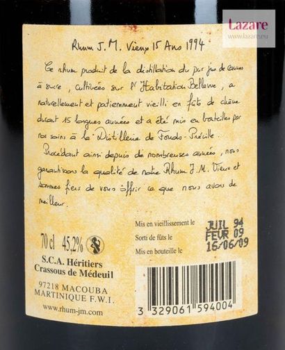 null RHUM LES HÉRITIERS CRASSOUS DE MÉDEUIL 70 Cl 45,2%, J.M. A bottle in its box...