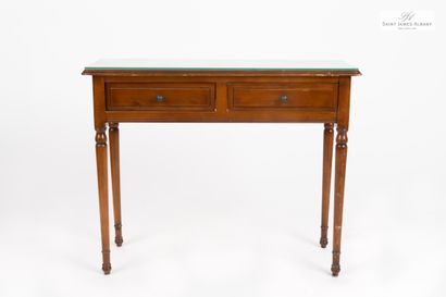 En provenance de l'Hôtel Saint James Albany Table Console en bois naturel, dessus...