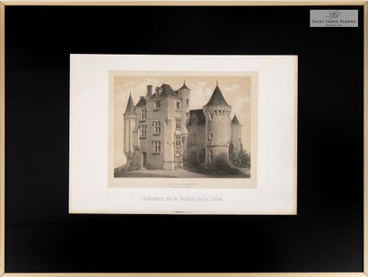 En provenance de l'Hôtel Saint James Albany Lot de 11 pièces encadrées "Châteaux...