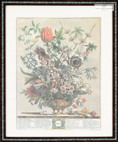 En provenance de l'Hôtel Saint James Albany "Les mois de l'année, bouquets de fleurs",...