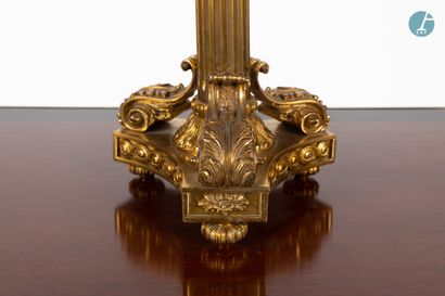 null 
From a prestigious Parisian Palace 
﻿﻿
Lamp base in chased gilt bronze with...